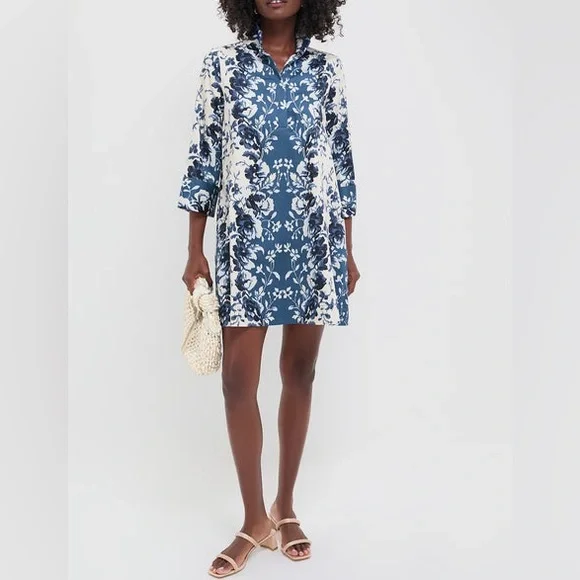 TUCKERNUCK Indigo Reflection Stretch Cotton Megan Dress - Picture 2 of 10